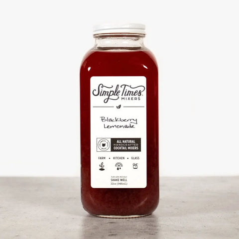 32oz Blackberry Lemonade Cocktail Mixer – All Natural and Handcrafted Beverage Mixer | Made in USA Simple Times Mixers  32oz Single Bottle