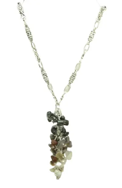 34 Inch Artisan Gemstone Cluster Long Necklace – Adjustable Lobster Clasp – American Made Jewelry | Michelle Marie Boutique Made in USA Michelle Marie Boutique  Necklace