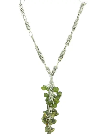 34 Inch Artisan Gemstone Cluster Long Necklace – Adjustable Lobster Clasp – American Made Jewelry | Michelle Marie Boutique Made in USA Michelle Marie Boutique  Necklace