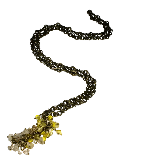 34 Inch Artisan Gemstone Cluster Long Necklace – Adjustable Lobster Clasp – American Made Jewelry | Michelle Marie Boutique Made in USA Michelle Marie Boutique  Necklace
