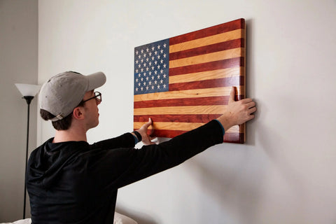 American Flag Laser Engraved Stars - “Old Glory” American Grains, LLC  Wooden American Flag