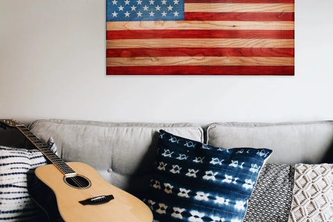 American Flag Laser Engraved Stars - “Old Glory” American Grains, LLC  Wooden American Flag