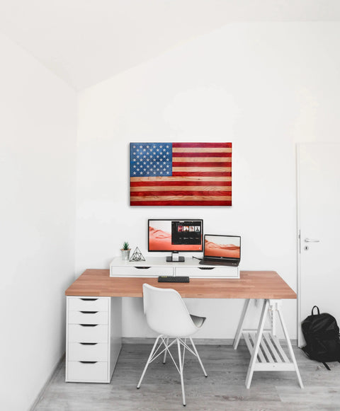 American Flag Laser Engraved Stars - “Old Glory” American Grains, LLC  Wooden American Flag