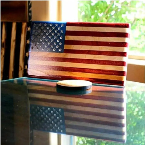 American Flag Laser Engraved Stars - “Old Glory” American Grains, LLC  Wooden American Flag