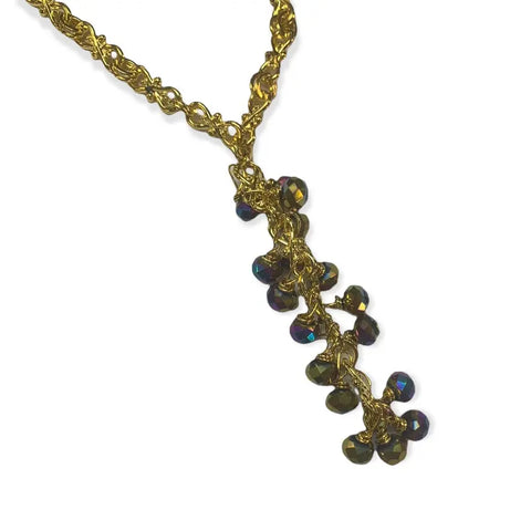 34 Inch Gold Crystal Cluster Necklace – Handmade Statement Jewelry by Michelle Marie Boutique | Made in USA Michelle Marie Boutique  necklace