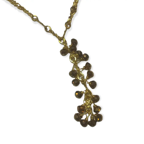 34 Inch Gold Crystal Cluster Necklace – Handmade Statement Jewelry by Michelle Marie Boutique | Made in USA Michelle Marie Boutique  necklace