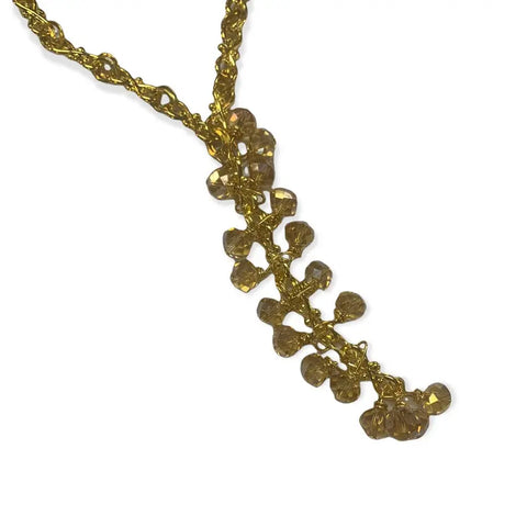 34 Inch Gold Crystal Cluster Necklace – Handmade Statement Jewelry by Michelle Marie Boutique | Made in USA Michelle Marie Boutique  necklace