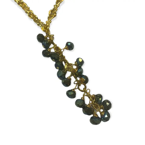 34 Inch Gold Crystal Cluster Necklace – Handmade Statement Jewelry by Michelle Marie Boutique | Made in USA Michelle Marie Boutique  necklace