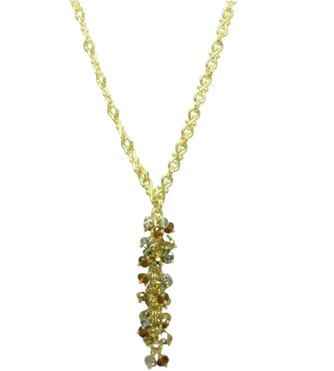 Long Crystal Cluster Necklace Michelle Marie Boutique  necklace