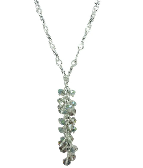Long Crystal Cluster Necklace Michelle Marie Boutique  necklace