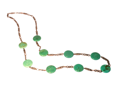 36 Inch Turquoise Gemstone Necklace – Copper Alloy Chain Long Necklace | Handmade Jewelry Made in USA Michelle Marie Boutique  Necklace