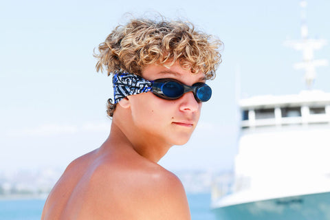Splash Place The Maze Swim Goggles – Tangle-Free Strap with Blue Tinted Lenses for Kids and Adults | Assembled in USA Splash Place  Swim Goggles