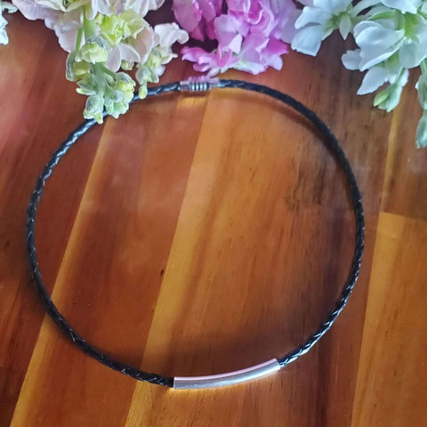 3mm Bolo Leather Sterling Silver Snap Off Choker – Handmade by Alexa Martha | Made in USA Alexa Martha Designs  Choker