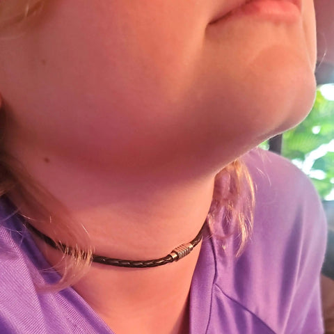 3mm Bolo Leather Sterling Silver Snap Off Choker – Handmade by Alexa Martha | Made in USA Alexa Martha Designs  Choker