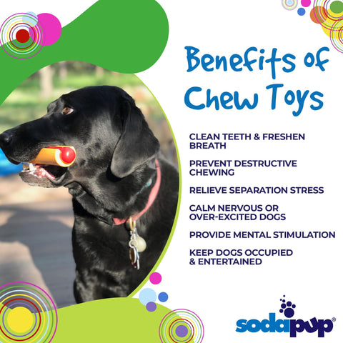 SodaPup Hot Dog Durable Nylon Dog Chew Toy – Power Chewer Safe | Made in USA SodaPup  Nylon Dog Toys
