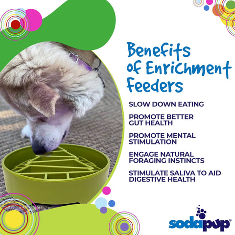 Pine Tree Slow Feeder Dog Bowl – Enrichment Pet Feeder | Made in USA SodaPup  EBOWL