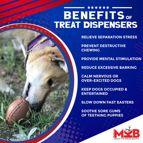 Durable Rubber Football Dog Treat Dispenser Toy – Chew Resistant | Made in USA SodaPup  Rubber Dog Toys