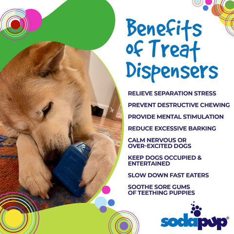 SodaPup Durable Rubber Love Cube Dog Chew Toy – Treat Dispenser | Made in USA SodaPup  Rubber Dog Toys