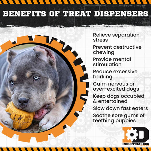 Industrial Dog Gear-Shaped Rubber Treat Dispenser Chew Toy | Made in USA SodaPup  Rubber Dog Toys