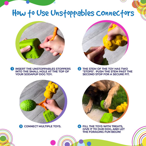 Unstoppables Connector Set – SodaPup Dog Treat Toy Links – 2 Pack | Made in USA SodaPup  Nylon Dog Toys