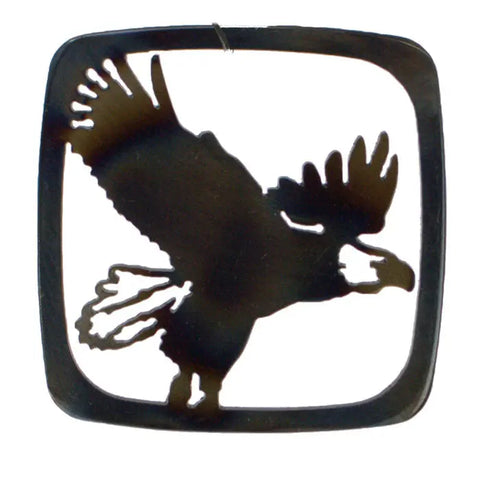 4 Inch Eagle Silhouette Coaster – Heat Resistant Rustic Drinkware | Handcrafted Made in USA by Veteran Family Knights Home Decor  item
