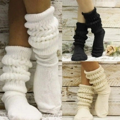 4 Pairs Pack Ultimate Slouch Socks – 2 Sizes | Cotton Nylon Blend – Black White Natural | Made in USA Catherine Cole  socks