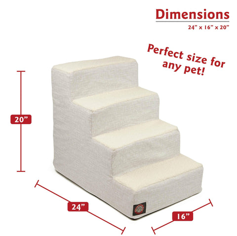 Majestic Pet 4-Step Heathered Fabric Pet Stairs 24 Inch – Soft Support | Made in USA Majestic Pet 