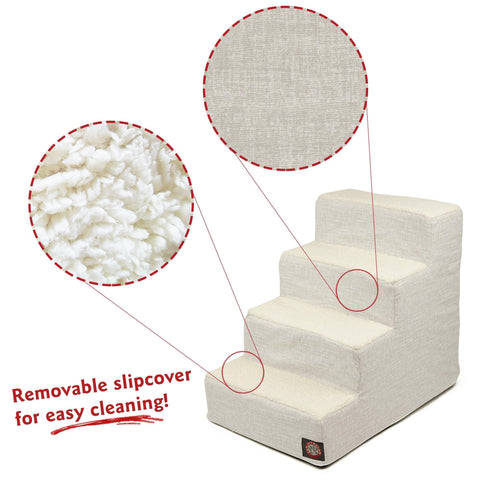Majestic Pet 4-Step Heathered Fabric Pet Stairs 24 Inch – Soft Support | Made in USA Majestic Pet 