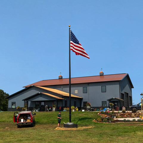 40 Foot Tapered Aluminum Flagpole With External Halyard – Durable Single Piece Pole | Made in USA Freedom Flag and Pole 