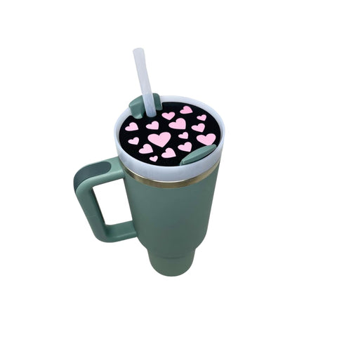 Valentines Day Heart Topper Charm – Stanley Tumbler Accessory | Made in USA Chatelet Manufacturing 