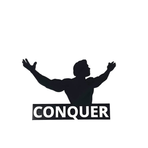 Arnold Schwarzenegger Conquer 3D Motivational Fridge Magnet – 5x4 Inch | Made in USA Chatelet Manufacturing 