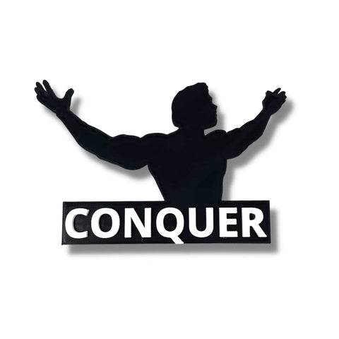 Arnold Schwarzenegger Conquer 3D Motivational Fridge Magnet – 5x4 Inch | Made in USA Chatelet Manufacturing 