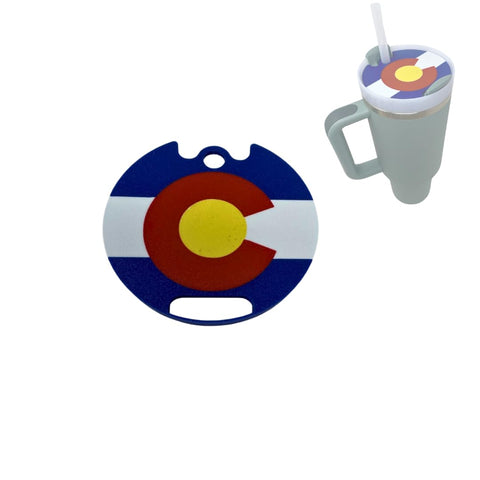 State Flag Tumbler Lid Charm – Removable Stanley Cup Accessory | Made in USA Chatelet Manufacturing 