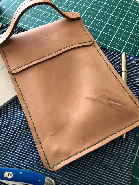Handmade Natural Veg Tan Leather Utility Pouch – Slim Everyday Carry | Made in USA Sully + Proper Supply 