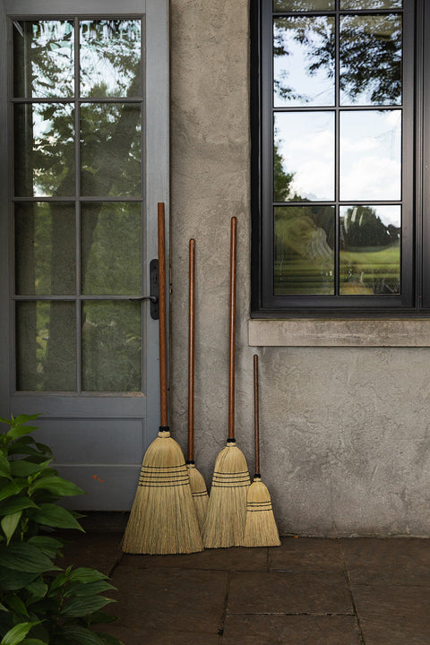 Handwoven Amish Broom With Solid Oak Handle – 56x12 Inch Durable Corn Fiber Sweeper | Made in USA Millstream Home  Homegoods