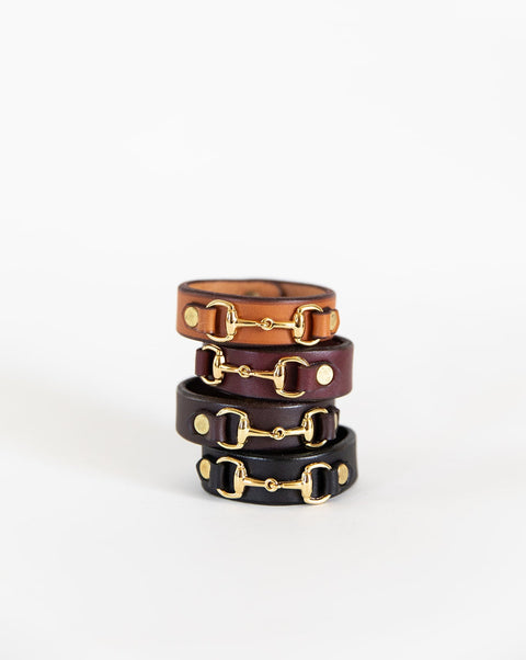 Handcrafted Leather Horse Bit Bracelet 8-9 Inch – Equestrian Style Jewelry | Made in USA Millstream Home  Apparel