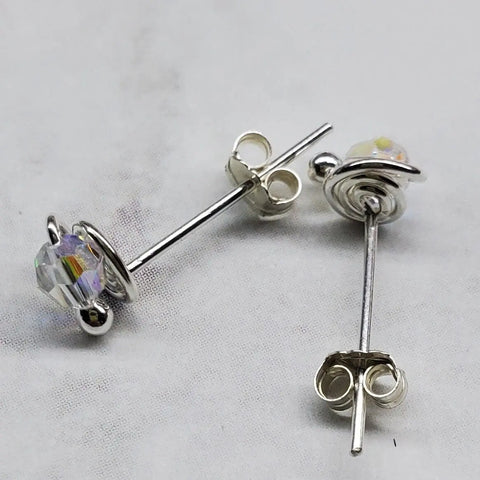 4mm Sterling Silver Spiral Stud Earrings – Handmade Jewelry | Made in USA Alexa Martha Designs  Ear Studs