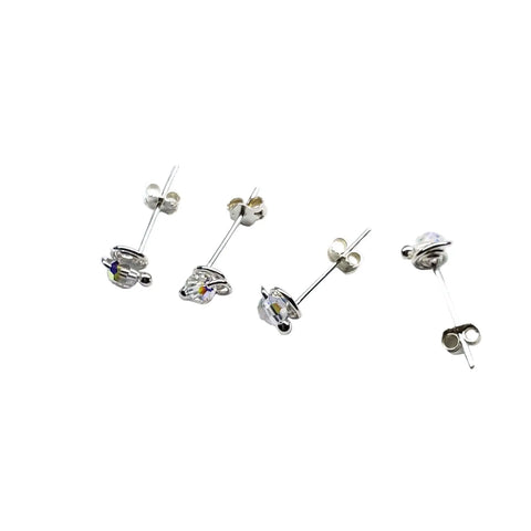 4mm Sterling Silver Spiral Stud Earrings – Handmade Jewelry | Made in USA Alexa Martha Designs  Ear Studs