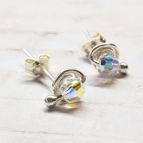 4mm Sterling Silver Spiral Stud Earrings – Handmade Jewelry | Made in USA Alexa Martha Designs  Ear Studs