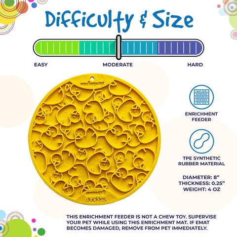 Duckies Design Enrichment Lick Mat With Suction Cups – Interactive Dog Toy | Made in USA SodaPup  EMAT