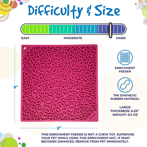 Flower Power Slow Feeder Lick Mat – Calming Pet Enrichment Toy | Made in USA SodaPup  EMAT
