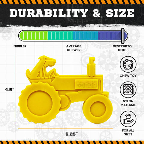 Industrial Dog Tractor Nylon Chew Toy – Durable Power Chewer Toy | Made in USA SodaPup  Nylon Dog Toys