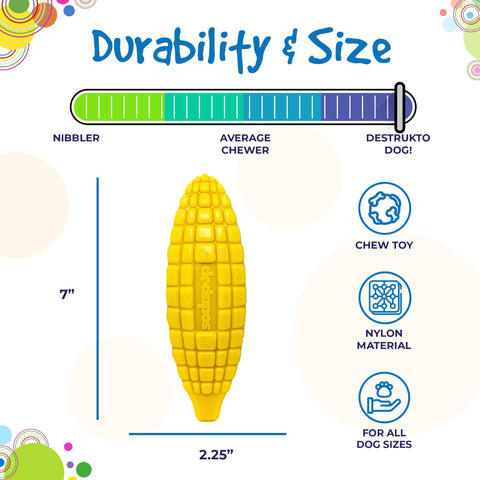 Corn on the Cob Nylon Dog Chew Toy – Extra Tough Durable Chewer Toy | Made in USA SodaPup  Nylon Dog Toys