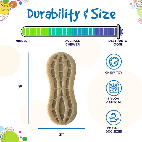 Peanut-Shaped Durable Nylon Dog Chew Toy – Treat Dispensing – Made in USA SodaPup  Nylon Dog Toys