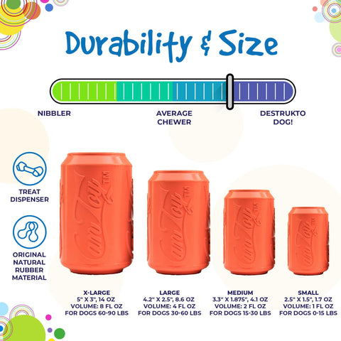 SodaPup Can Toy EDispenser – Durable Rubber Treat Dispensing Chew Toy | Made in USA SodaPup  Rubber Dog Toys