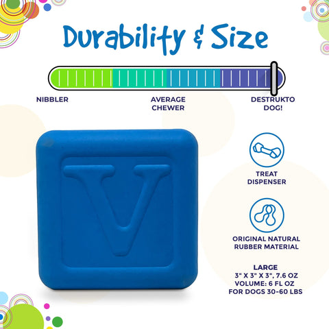 SodaPup Durable Rubber Love Cube Dog Chew Toy – Treat Dispenser | Made in USA SodaPup  Rubber Dog Toys