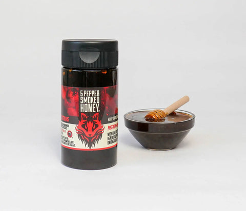 5 Pepper Smoked Honey – Gourmet Spicy Wood-Smoked Honey | Artisanal BBQ Glaze | Made in USA Honey Badgers Bee Farm  Hot Honey