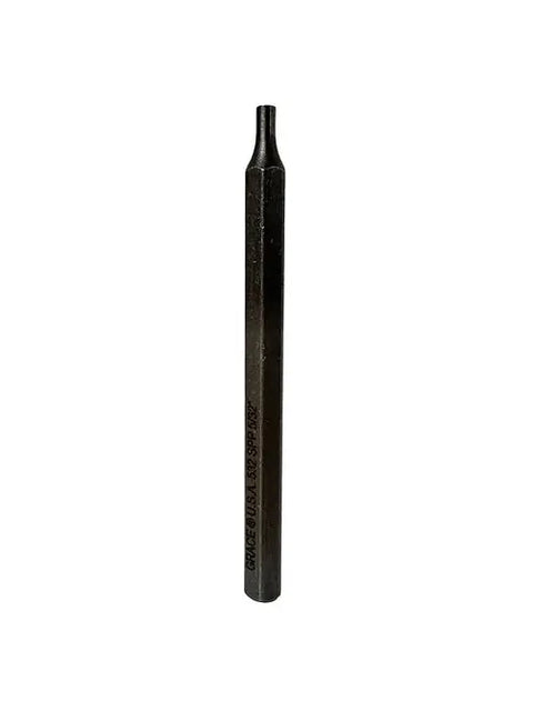 The Grace USA SPP-5 Individual Punch features a black metal hexagonal body and tapered tip, shown upright against a white background—perfect for precision metalwork as part of a premium Short Starter Pin Punch Set.