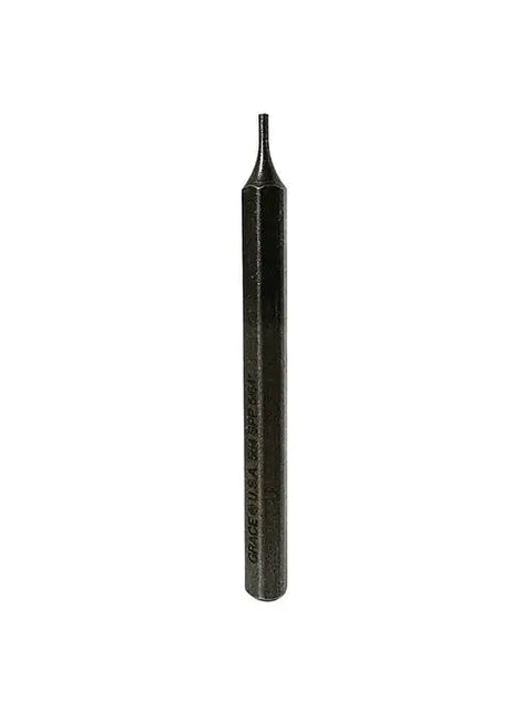 A close-up of the Grace USA SPP-5 Individual Punch—featuring a cylindrical handle and pointed tip—standing upright against a white background; perfect for those seeking precision, American-made metalworking tools.
