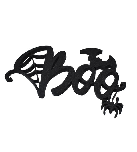 Halloween Boo Shelf Decor – Spider Web and Bat Accent | Made in USA Chatelet Manufacturing 